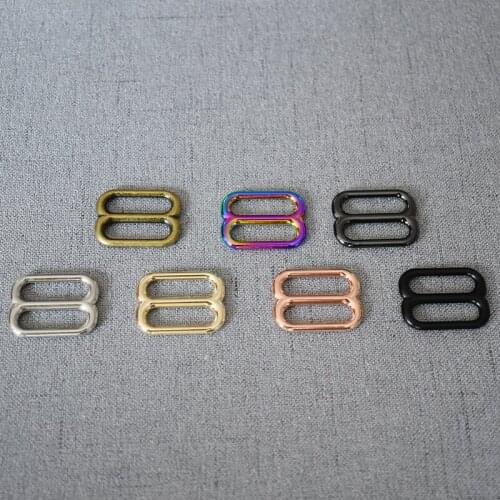 1 Pcs/Pack 20mm Metal Accessories DIY Shoulder Leather Bag Strap Belt Web Rectangle Adjust Tri-glide Pin Buckle Slider Loop