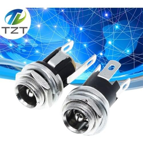 10PCS DC-025m power socket DC-021/025 5.5-2.1MM 5.5 * 2.1 DC socket with nut DC-021M