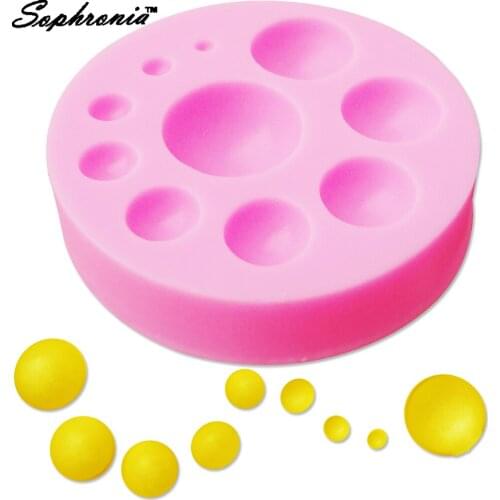 10PCS/SET New Semicircular Gem Jewelry Silicone Mold Fondant Mold Bakeware Cooking Tool Sugar Chocolate Tool M406,6.8*0.9CM