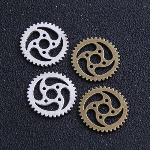 2pieces/lot 40mm Two color Vintage Metal Alloy big Gear Charms Gear Jewerly
