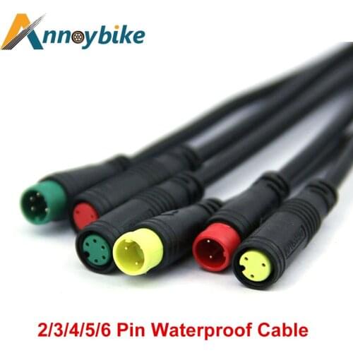 2PCS Wterproof Cable 2/3/4/5/6 Pin E-Brake Connector EBike Extension Cable Male Female Display Optional Annoybike Mini Connector