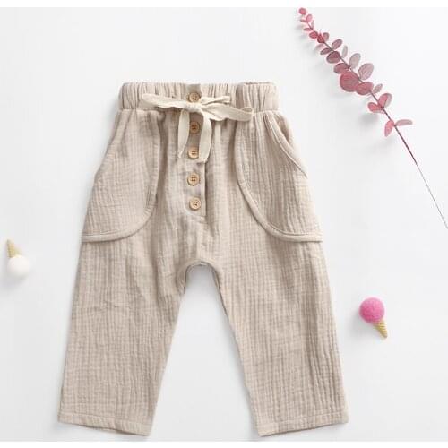 2020 New Arrivals Wide Leg Pants Solid Loose Full Length Newborn Baby Trousers Pure Cotton Leggings Spring Summer