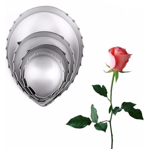 4 pcs/lot Rose Leaves Cake Mold Stainless Steel Cookie Cutter Fondant Cake Decorating Tools Gadgets