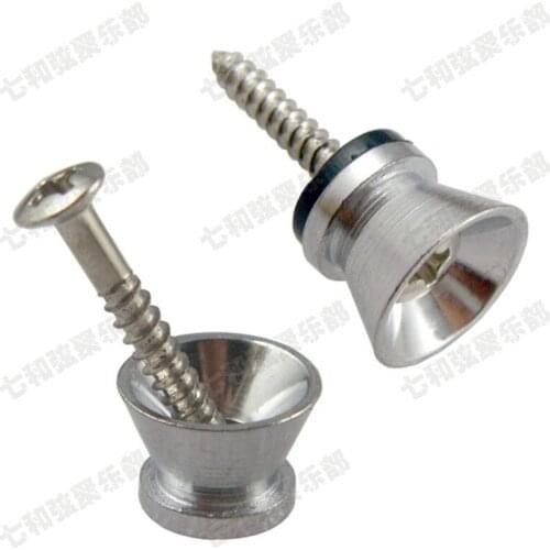 4Pcs Guitar Bass Ukulele Strap Lock StrapLock locking pegs Pins metal end Guitar Strap buttons Chrome Guitar Accessories parts