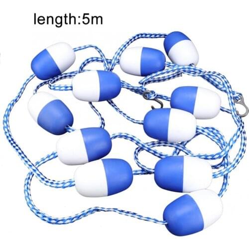 5m Swimming Pool Safety Divider Rope Floating Rope Lane Line Pool Equipment (11 Balls) for Waterway Shoal Buoy Line
