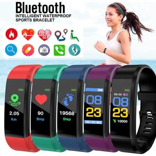Color Screen Bracelet 115 Plus Heart Rate Wristband Sphygmomanometer Watch Waterproof Fitness Activity Tracker