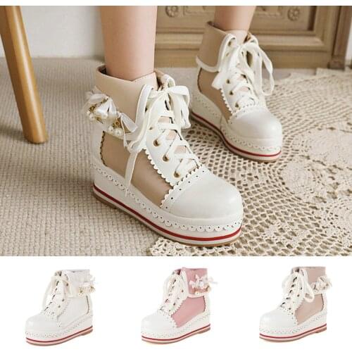 Женские ботильоны на танкетке Bzoosio China At AliExpress