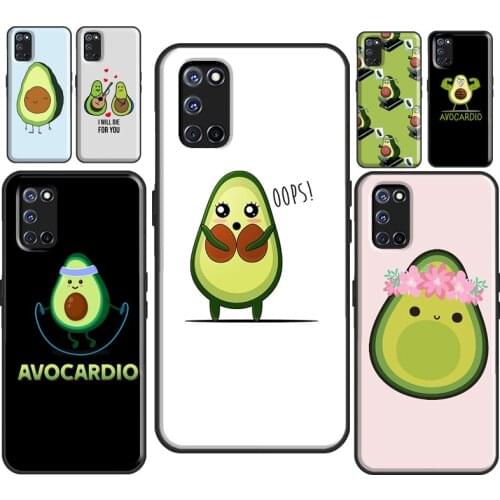 Cute cartoon Avocado Fitness For OPPO A52 A72 A92 A1K A5 A9 A53 A31 2020 F5 F7 Reno 4 Pro 2 Z Find X3 Pro Case Cover