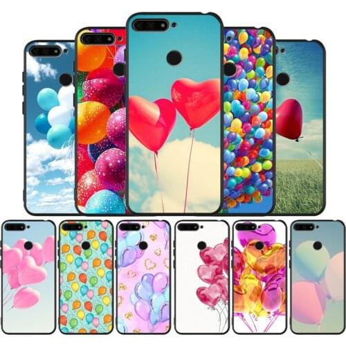 Balloon black Silicone Phone Case For honor 30 20 Pro 8 8X 9 10 20 Lite Mate 10 20 30 Lite Pro cover