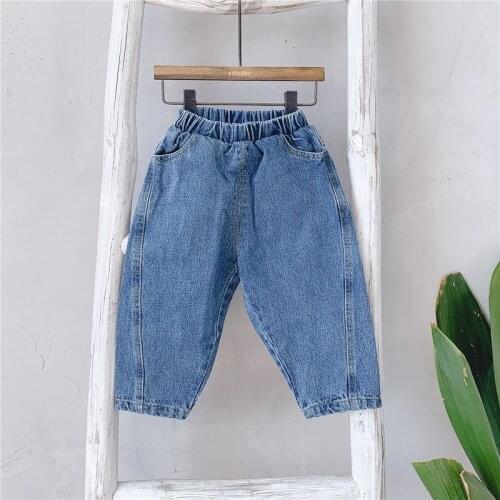 Childrens harem pants 2019 new boys and girls fashion British trousers baby girl loose jeans summer harem pants children jeans