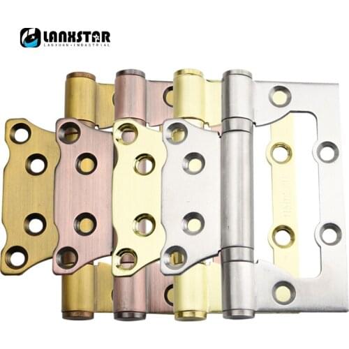 Design 304 Stainless Steel Concealed Door Hinges 3.0mm Thickness 4inch Size Flat Mute Bearing Free Slot Door-Hinges