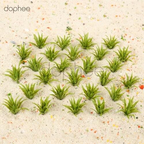 Dophee 50pcs Model Sword Grass HO Scale 3.5cm Artificial Landscape Fake Garden Grass Dollhouse Decoration