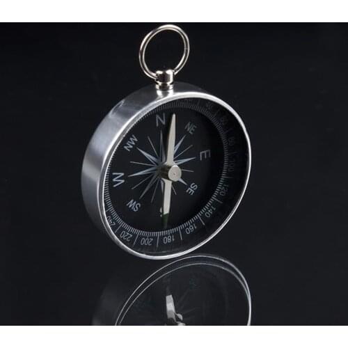 1pc OR 2pcs Pocket Mini Camping Hiking Compasses Lightweight Aluminum Outdoor Travel Compass Navigation Wild Survival Tool Black