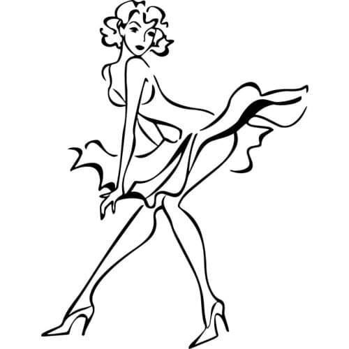 Creative Abstract Retro Marilyn Monroe Sticker High Quality Car Stickers Decoration Personality PVC Waterproof Decal Black/white