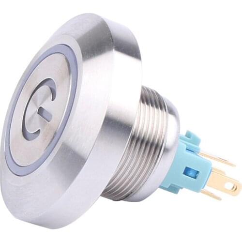 22mm Metal Button Switch Big Head 6 Foot Lamp 12V24V220V Waterproof Self-locking Self-reset Key Switch