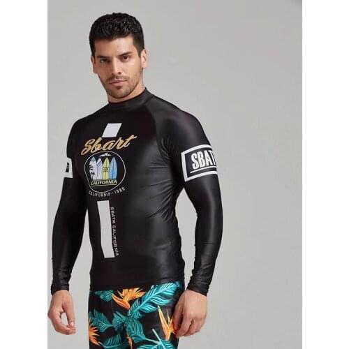 SBART UV Protection Rashguard Men Long Sleeve Swimsuit Mens Swim Rash Guard Quick Dry Surf Driving T Shirt For Swimming Clothes