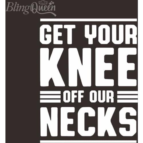 BlingQueen 12PCS/LOT Get Your Knee Off Our Necks Patches Korean PU Vinyl Heat Transfers Iron On Washable Clothes Stickers