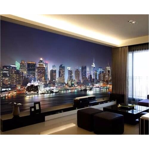 Custom mural photo 3d room wallpaper Beijing skyline at night background wall living room 3d wall murals wallpaper for walls 3 d