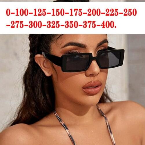 2021 New Square Frame Tea Len Prescription Sunglasses Women Polarized Minus Lens myopes Lunettes 0 -0.5 -0.75 -1.0 To -6.0 NX