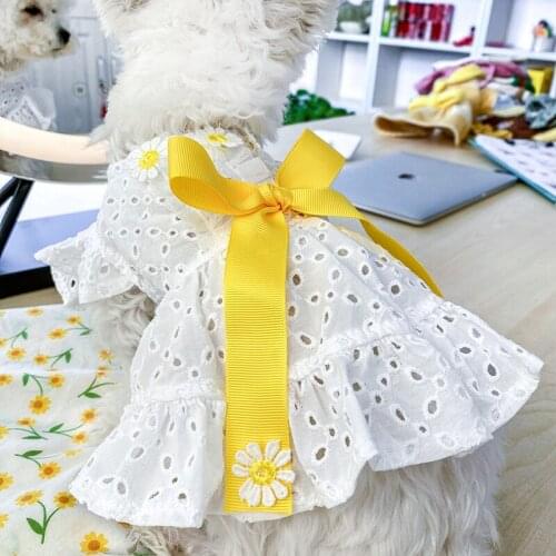 Pet Dog Princess Dresses Spring Summer Cute Bow-knot Lovely Puppy Dog Costumes Clothes Chihuahua Yorkshire Dog Dress