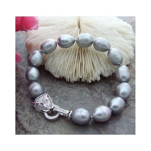 Beautiful New Style 10mm peacock black round freshwater pearl necklace 50inch drop shipping