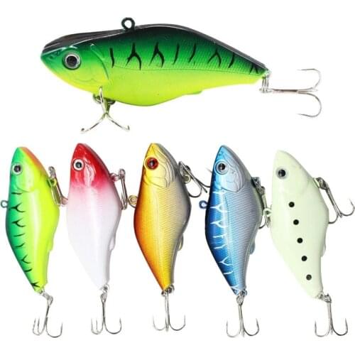 POETRYYI 1pcs 7cm 13g Hard VIB Lures Fishing Minnow Bait Treble Hooks Sinking Crankbait Wobblers Fishing Tackle 3D Eyes