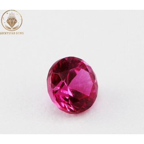 Lucky Star Gems Round Brilliant Cut 1MM-3MM Synthetic Ruby Corundum Gemstone Beads for DIY Fashion Jewelry Making Factory Direct