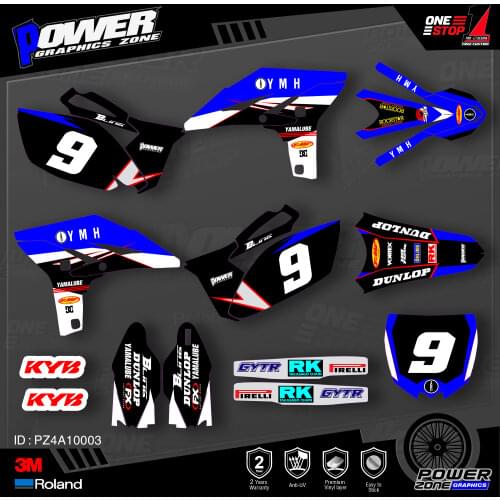 PowerZone Custom Team Graphics Backgrounds Decals 3M Stickers Kit For YAMAHA 2010-2013 YZF250 003
