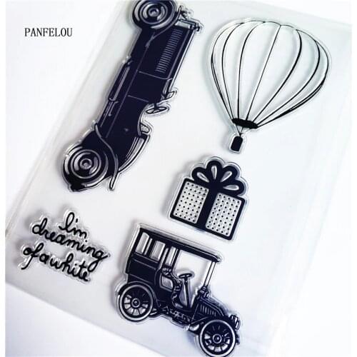 PANFELOU The traffic tools Transparent Silicone Rubber Clear Stamps cartoon for Scrapbooking/DIY Easter wedding album