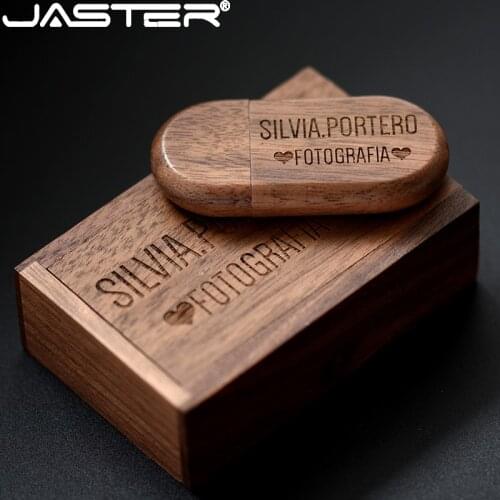 JASTER USB Flash Drive 2.0 128GB 64GB 32GB 16GB 8GB Mahogany Maple Personalized Free Custom LOGO Wedding Anniversary Gift