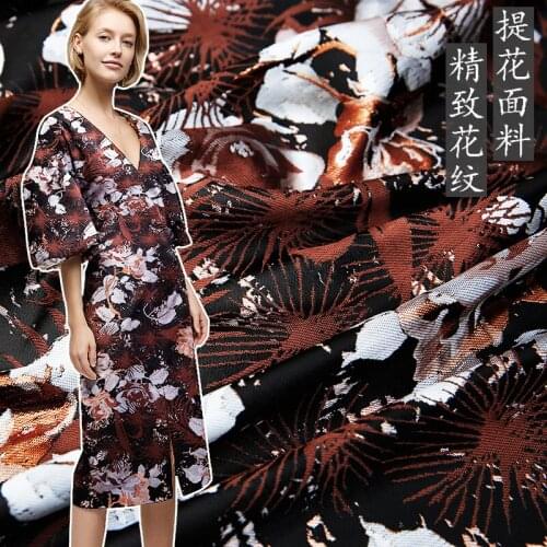 High-grade jacquard fabric spring and autumn and winter fashion inkjet style dress wind clothes fabric brocade factory sale