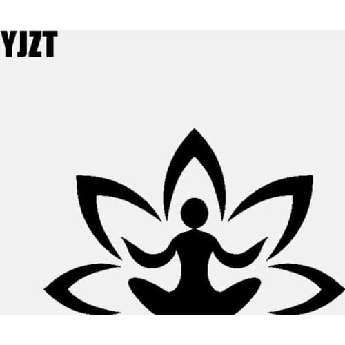 YJZT 14.6CM*9.2CM Yoga Meditation Buddha Buddhism Vinyl Decal Car Stickers Black/Silver C3-1517