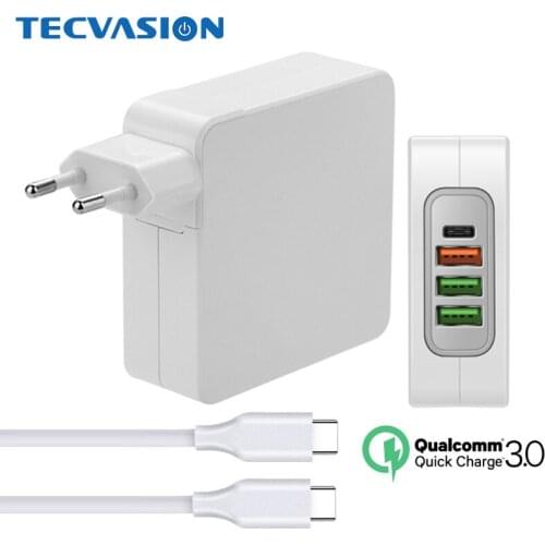 45W 29W 18W USB Type C PD QC3.0 4 Port Fast Charger Power Laptop Adapter for Macbook Pro Air HP Lenovo Asus Xiaomi 13.3 Matebook