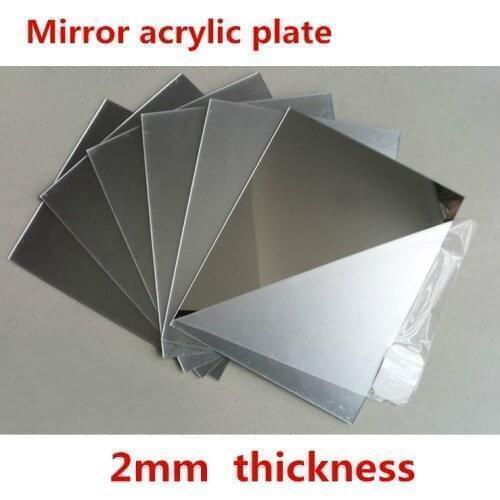 10pcs/lot 2mm thickness Mirror acrylic Sheet 2x150x150mm Mirror acrylic plate Mirror plexiglass Plastic mirror
