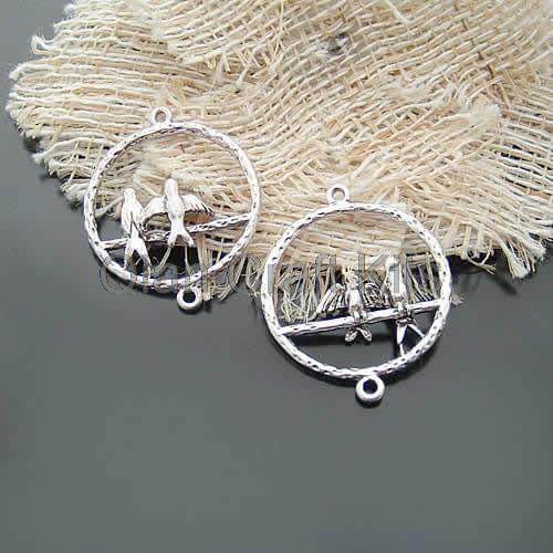 100pcs 27mm bird on branch antique bronze zinc alloy connector pendents charm drops DIY for Jewelry Making handicraft