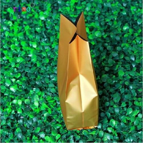 Ferimo 100pcs 7.5*20cm dark dumb gold organ bags aluminum foil tea food high-grade packaging bag