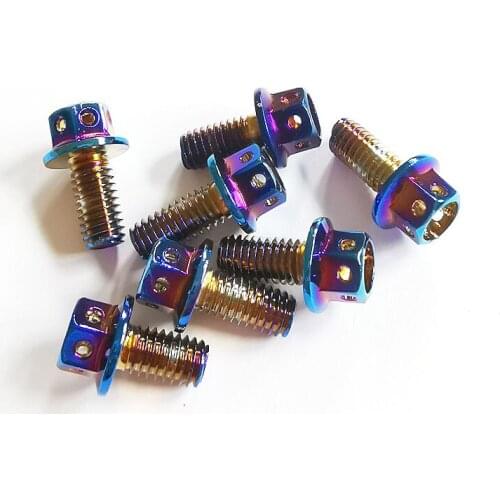 3pcs M6 stainless steel hex burnt titanium "plating" screw outer hexagon cutout screws burn color motorcycle modified bolt