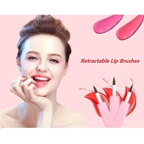 3pcs Retractable Lip Brush Lipstick Lipbrush Beauty Portable Make Up Tool Mini Lip Liner Ramdom Color brochas maquillaje