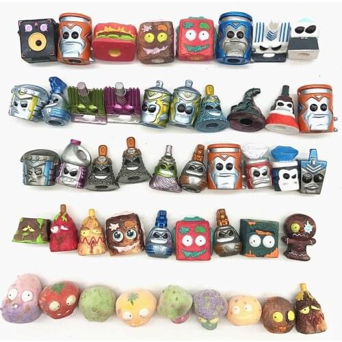 5pcs Random Clean Team Grossery Gang Flocked Color Change Anime Action Figures Toy Mini Collection Model Kids Toys