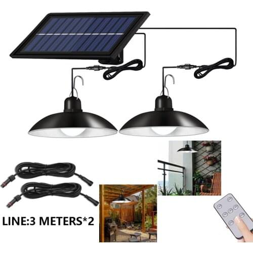 Acecorner LED Solar Lights Outdoor Chandelier Adjustable Light With Remote Control IP65 Waterproof For Garden Patio Barn Farm