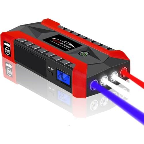 Car Jump Starter Emergency Start-up Charger External Battery 20000mAh 4 USB Power Bank for iPhone Samsung Xiaomi with Flashlight