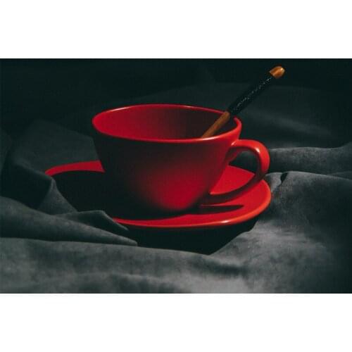 European luxury solid color coffee mug 200ml Creative personality household simple ceramic afternoon tea cup dish spoon