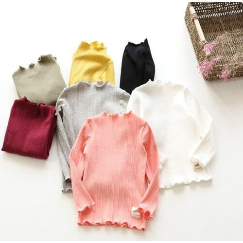 BBD Toddler T-Shirt Girls Spring Solid Cotton Fashion Sweater Long Sleeved Tops Exquisite Children Clothing New Camiseta 2020