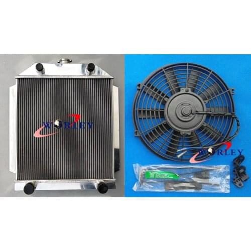 GPI Racing aluminum racing Radiator + FAN FOR FORD CAR FLATHEAD V8 ENGINE M/T 1949-1953 1950 1951 1952 49 50 51 52 53 NEW