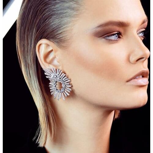 Hibride New Arrival Normal AAA Quality Cubic Zirconia Stud Earrings for Women Jewelry Party Gifts Aretes De Mujer Modernos E-559