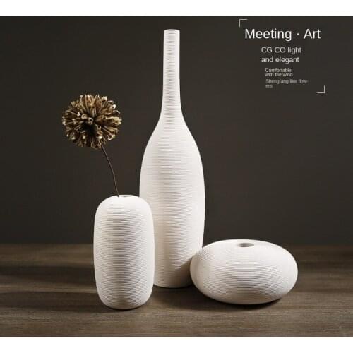 Chinese Pottery Ceramic Flower Vase Dining Table Creative Flower Decoration Model Room Porch Wine Cabinet Individual Decoration