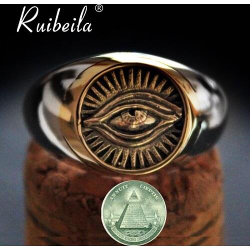 Ruibeila Gods eye sterling silver ring 100% 925 silver eye ring opening adjustable size men and women jewelry gifts