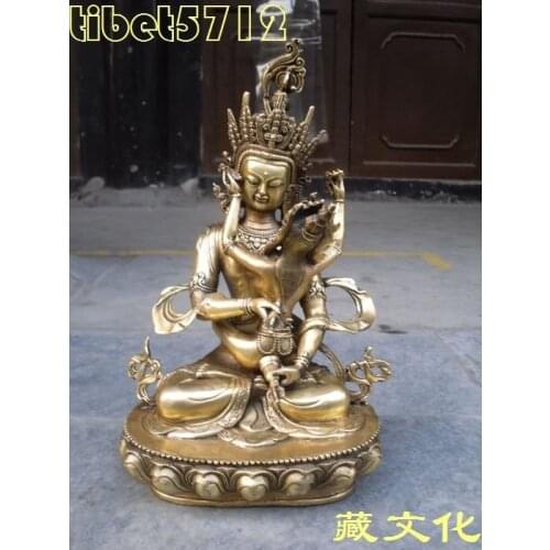 Collectibles Tibetan Buddhist bronze Vajrasattva Yabyum EINZIGARTIG buddha statue 28 cm 2KG wedding copper Decoration real Brass