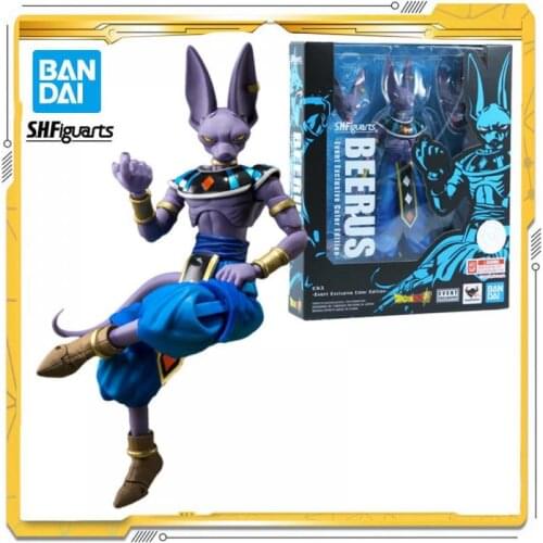 2021 Limited In stock Original Dragon Ball S.h.figuarts Gods of Destruction Beerus Anime Action Collection Figures Model Toys