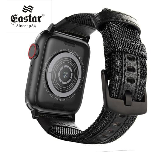 Loop Nylon fabric Leather Strap For Apple Watch band 44mm 40mm 38mm 42mm Elastic Bracelet for iWatch Series 6 SE 5 4 3